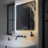 LED Spiegel Quadratisch | Touch-Schalter | Anti-Beschlag-Funktion | Einstellbare Farbtemperatur - Reyze Seria Good Vibes Model 8